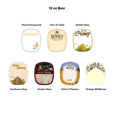 12 oz Bear Labels for Honey Bottles, 250 pk,Z122, Mann Lake Ltd.